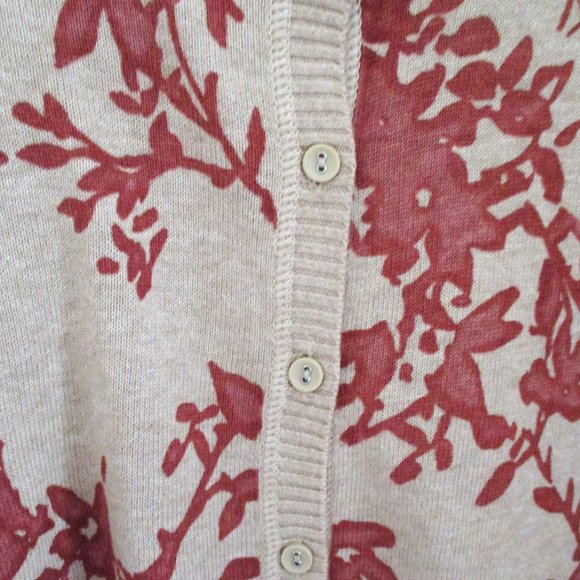 NWT! Sonoma Womens Plus Size Button Front Cardigan, Beige & Rust Floral, Size 3X - Picture 5 of 15